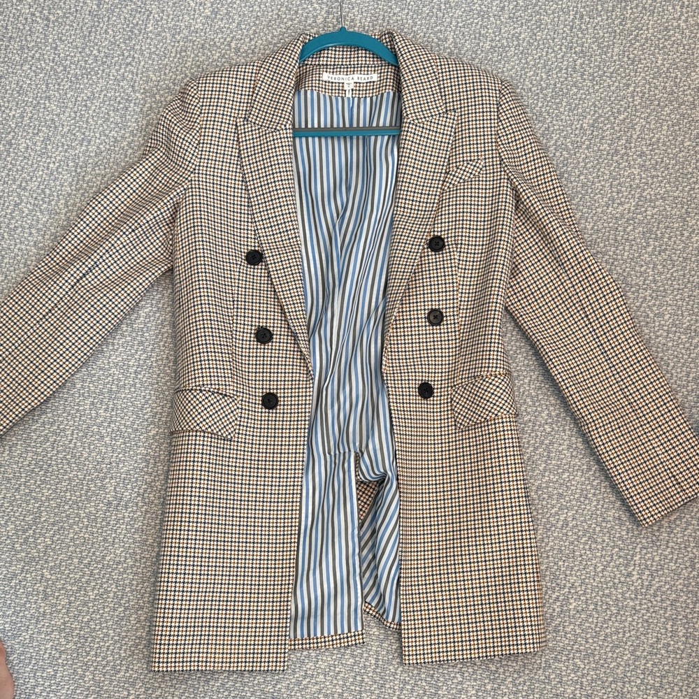 Veronica Beard Houndstooth Blazer - Black and Cream